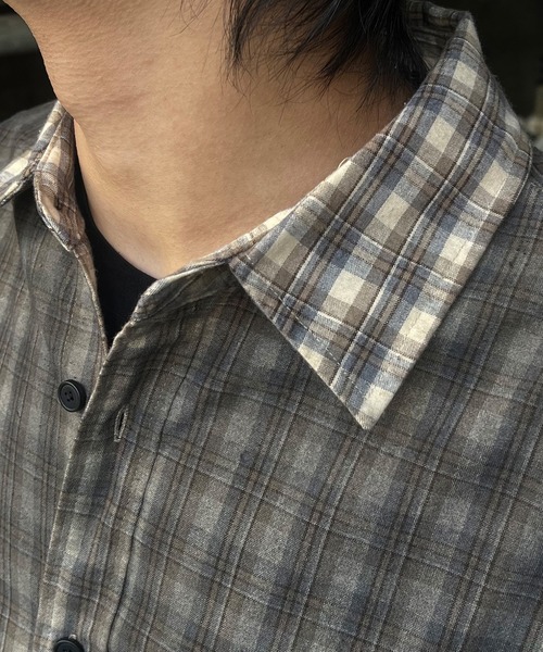 ILL'S（イルズ）の「AW グラデーション チェック 長袖シャツ メンズ レディース ユニセックス 【ILL'S】（シャツ/ブラウス・メンズ・レッド/グレー・M/L）」の21枚目の写真