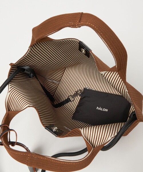 セール】＜hALON＞ストライプ ニット トートバッグM（トートバッグ