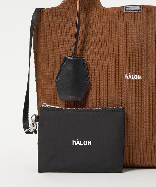 極美品　定価24,200円　hALON ヘリンボーンニットトートバッグ hALON（アーロン）の「＜hALON＞ ヘリンボーン ニット ミニトート