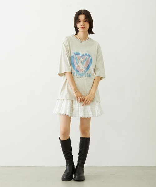MILKFED.（ミルクフェド）の「PEGASUS HEART WIDE S/S TEE（Tシャツ/カットソー・レディース・ブラック/ライトピンク/オートミール・M/L）」の10枚目の写真