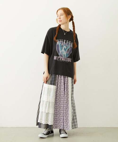 MILKFED.（ミルクフェド）の「PEGASUS HEART WIDE S/S TEE（Tシャツ/カットソー・レディース・ブラック/ライトピンク/オートミール・M/L）」の15枚目の写真