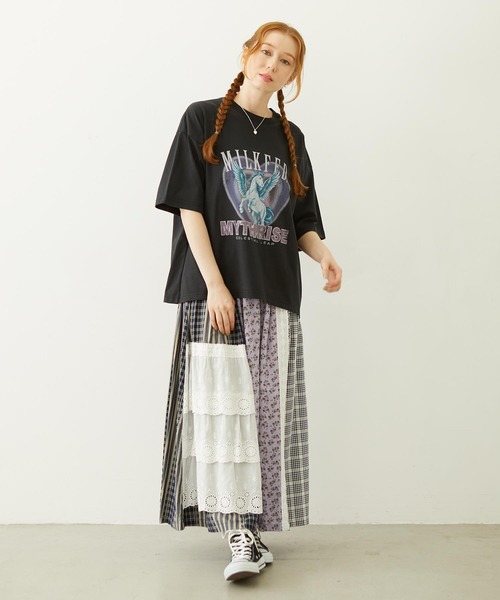 MILKFED.（ミルクフェド）の「PEGASUS HEART WIDE S/S TEE（Tシャツ/カットソー・レディース・ブラック/ライトピンク/オートミール・M/L）」の17枚目の写真