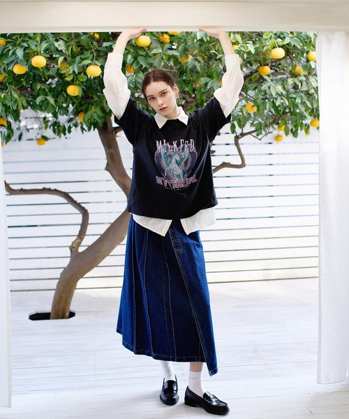 MILKFED.（ミルクフェド）の「PEGASUS HEART WIDE S/S TEE（Tシャツ/カットソー・レディース・ブラック/ライトピンク/オートミール・M/L）」の20枚目の写真