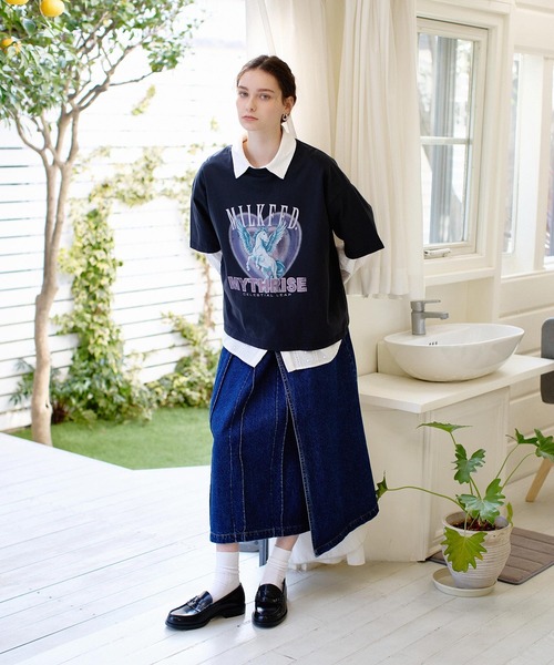 MILKFED.（ミルクフェド）の「PEGASUS HEART WIDE S/S TEE（Tシャツ/カットソー・レディース・ブラック/ライトピンク/オートミール・M/L）」の21枚目の写真