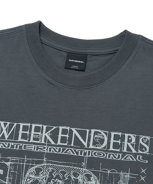 WKNDRS（ウィーキャンドース）の「BLUEPRINT T-SHIRT (CHARCOAL)（Tシャツ/カットソー・レディース・その他・SMALL/MEDIUM/LARGE/X-LARGE）」の3枚目の写真