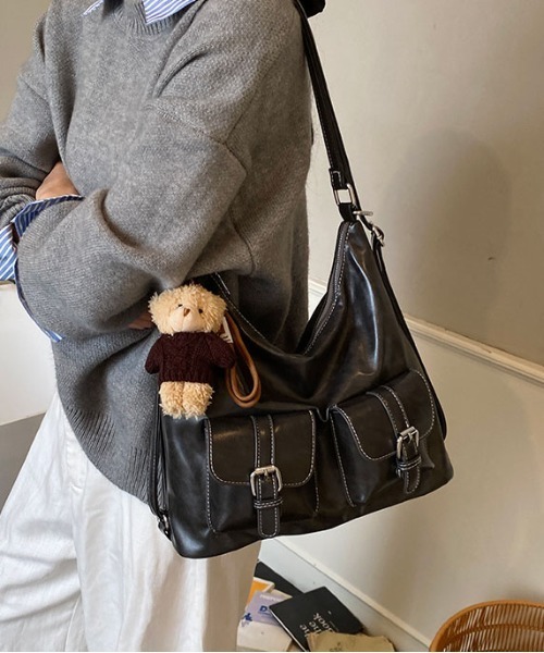 Y2K バックルレザーショルダーバッグ 3WAY（ショルダーバッグ）｜FREE