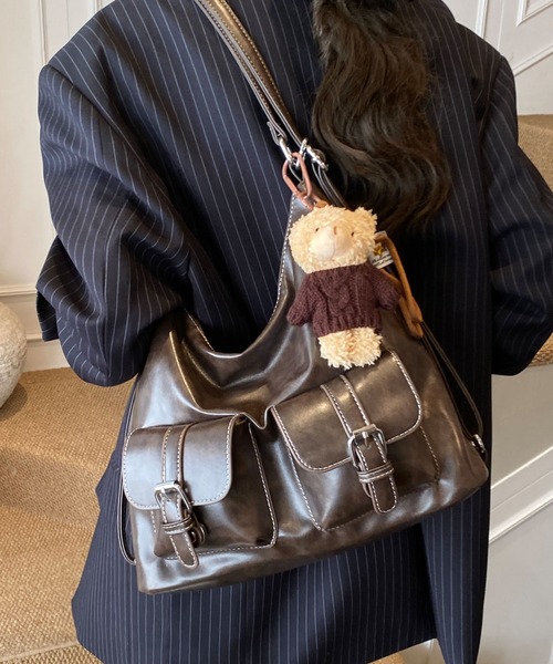 FREE STYLISTS（フリー スタイリスト）の「Y2K バックルレザーショルダーバッグ 3WAY（ショルダーバッグ・レディース・ブラック/ダークブラウン/ブラウン・FREE）」の14枚目の写真
