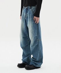 DNSR（ディーエヌエスアール）の「パラシュートワイドデニムブルー（デニムパンツ）」