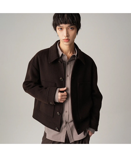 Fore Wool Collar Handmade Jacket BROWN