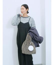 Samansa Mos2 blue | タック入りコクーンジャンスカ(ワンピース)