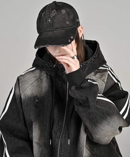 ADRER（アドラー）の「THE CAP -deep & wide frame- / ザ・キャップ -ディープ＆ワイドフレーム（キャップ・メンズ・ブラック/ブラック系1・FREE）」の6枚目の写真