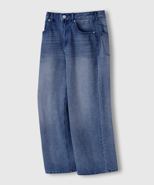 LEMAIN SECOND（リメインセカンド）の「[2PACK] VINTAGE CAT WASHING WIDE DENIM PANTS - YELLOW WASHING/DARK BLUE（デニムパンツ・メンズ・その他・MEDIUM/LARGE/X-LARGE/X-SMALL/SMALL）」の3枚目の写真