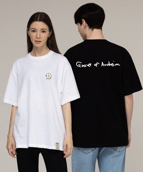 GRAVER（グレーバー）の「[UNISEX]図面フラワーバックロゴバンファルティ_ブラック（Tシャツ/カットソー・レディース・その他・X-LARGE/SMALL/MEDIUM/LARGE）」の2枚目の写真