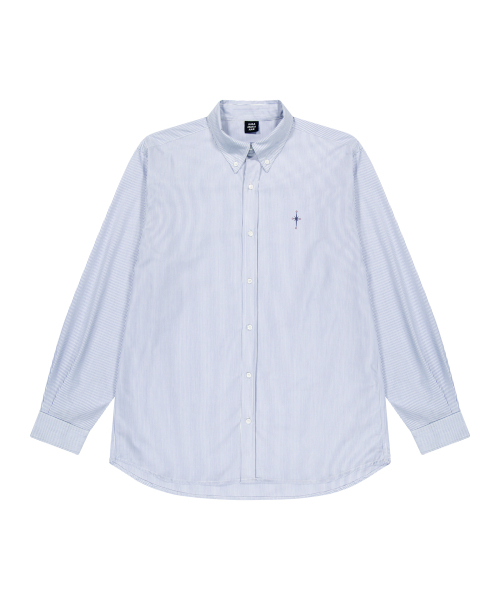 IUGAMAKARAS(イウガマカラス)の「Striped Formal Shirt (Blue)(シャツ/ブラウス・レディース・その他・1/2)」の12枚目の写真