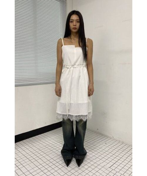 MILLO WOMEN（ミロウーマン）の「アンバランスレースミディドレス[ホワイト]（ワンピース・レディース・その他・FREE）」の11枚目の写真