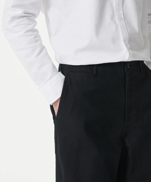 MUSINSA STANDARD（ムシンサスタンダード）の「バックサテンワイドオフィサーパンツ[ブラック]（その他パンツ・メンズ・その他・31/32/33/34/36/38/40/42/26/27/28/29/30）」の14枚目の写真