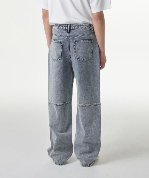 MUSINSA STANDARD（ムシンサスタンダード）の「パネルドニーワイドデニムパンツ [アシッドブルー]（デニムパンツ・メンズ・その他・38/26/27/28/29/36/34/32/30/31/33）」の3枚目の写真