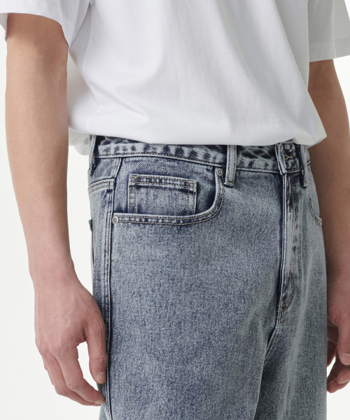 MUSINSA STANDARD（ムシンサスタンダード）の「パネルドニーワイドデニムパンツ [アシッドブルー]（デニムパンツ・メンズ・その他・38/26/27/28/29/36/34/32/30/31/33）」の5枚目の写真