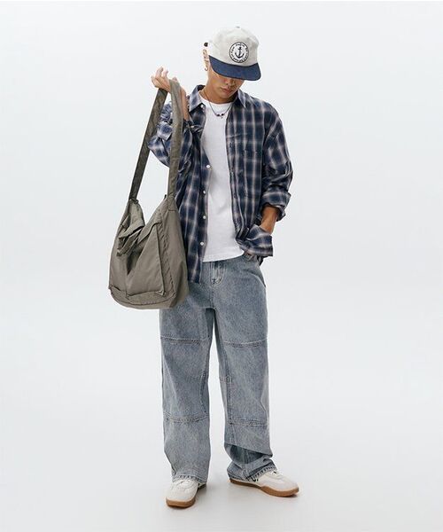MUSINSA STANDARD（ムシンサスタンダード）の「パネルドニーワイドデニムパンツ [アシッドブルー]（デニムパンツ・メンズ・その他・38/26/27/28/29/36/34/32/30/31/33）」の8枚目の写真