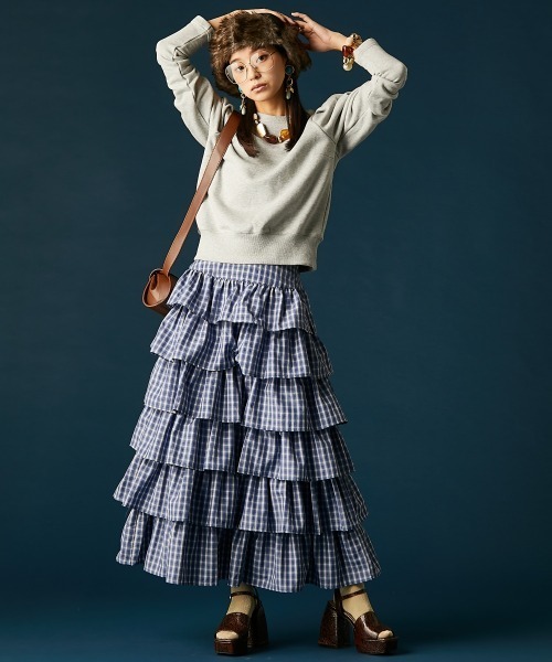 GEVS.（ジェイヴィス）の「パフスリーブクルーネックスウェット＜大きいサイズ有＞GEVS.（スウェット・レディース・杢グレー/ブラック・L/M/5L/4L/3L/LL）」の6枚目の写真