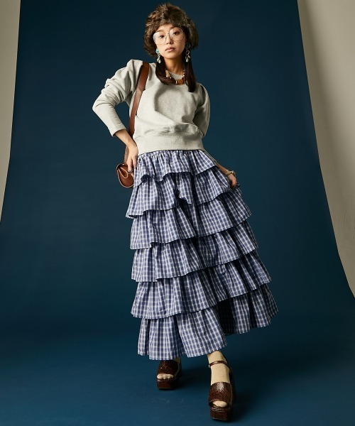 GEVS.（ジェイヴィス）の「パフスリーブクルーネックスウェット＜大きいサイズ有＞GEVS.（スウェット・レディース・杢グレー/ブラック・L/M/5L/4L/3L/LL）」の8枚目の写真