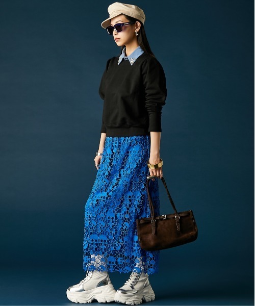 GEVS.（ジェイヴィス）の「パフスリーブクルーネックスウェット＜大きいサイズ有＞GEVS.（スウェット・レディース・杢グレー/ブラック・L/M/5L/4L/3L/LL）」の19枚目の写真