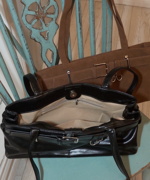 Birthday room（バースデイルーム）の「ベルトロングハンドルBAG / belt long handle bag（ショルダーバッグ・レディース・ブラック/ブラウン・FREE）」の4枚目の写真