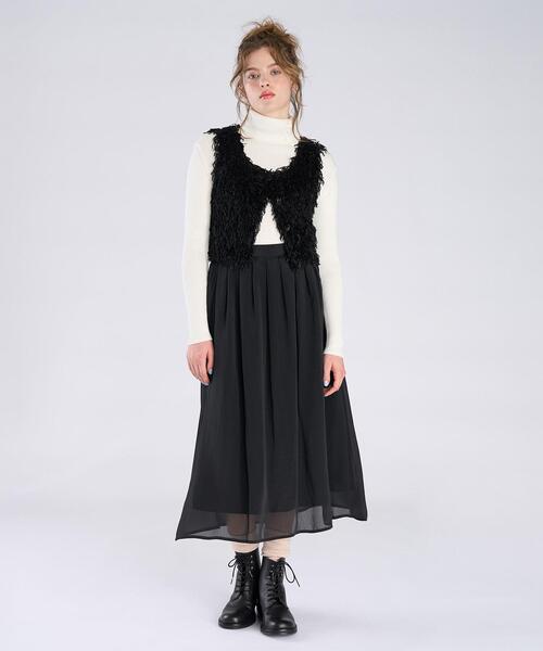 To b. by agnes b.（トゥービーバイアニエスベー）の「ファンシー ヤーン ベスト（ベスト・レディース・ブラック・40/36/38）」の6枚目の写真