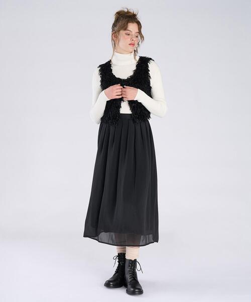 To b. by agnes b.（トゥービーバイアニエスベー）の「ファンシー ヤーン ベスト（ベスト・レディース・ブラック・40/36/38）」の7枚目の写真