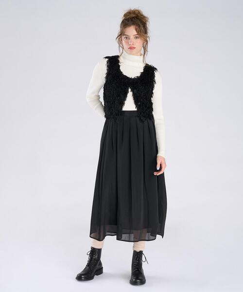 To b. by agnes b.（トゥービーバイアニエスベー）の「ファンシー ヤーン ベスト（ベスト・レディース・ブラック・40/36/38）」の8枚目の写真