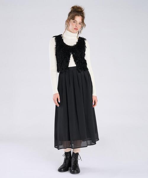 To b. by agnes b.（トゥービーバイアニエスベー）の「ファンシー ヤーン ベスト（ベスト・レディース・ブラック・40/36/38）」の9枚目の写真