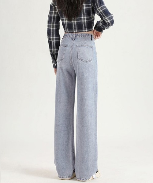 Miniministore(ミニミニストア)の「裏起毛デニムパンツウエスト調節ボタン付き(デニムパンツ・レディース・サックスブルー/インディゴブルー/チャコールグレー・L/XL/M)」の17枚目の写真