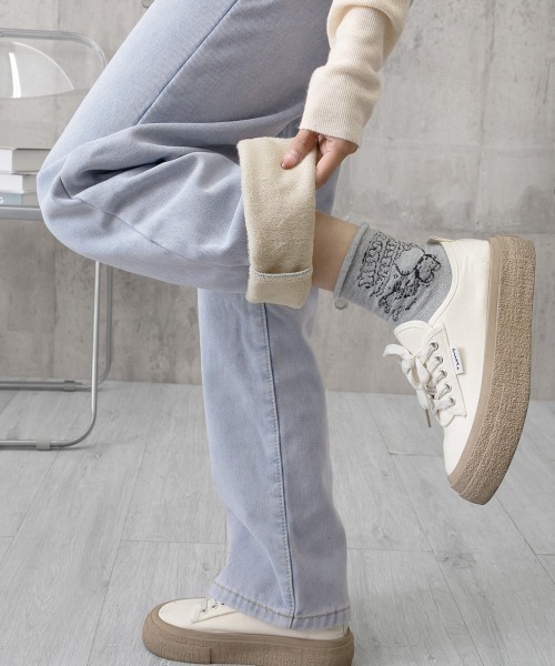 Miniministore(ミニミニストア)の「裏起毛デニムパンツウエスト調節ボタン付き(デニムパンツ・レディース・サックスブルー/インディゴブルー/チャコールグレー・L/XL/M)」の18枚目の写真