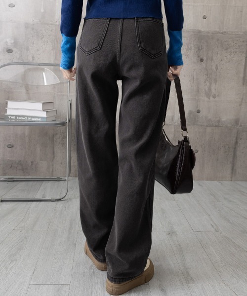 Miniministore(ミニミニストア)の「裏起毛デニムパンツウエスト調節ボタン付き(デニムパンツ・レディース・サックスブルー/インディゴブルー/チャコールグレー・L/XL/M)」の9枚目の写真