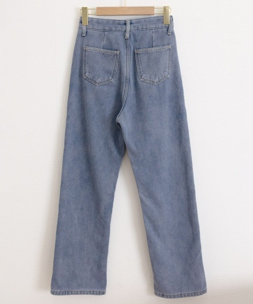 Miniministore(ミニミニストア)の「裏起毛デニムパンツウエスト調節ボタン付き(デニムパンツ・レディース・サックスブルー/インディゴブルー/チャコールグレー・L/XL/M)」の12枚目の写真