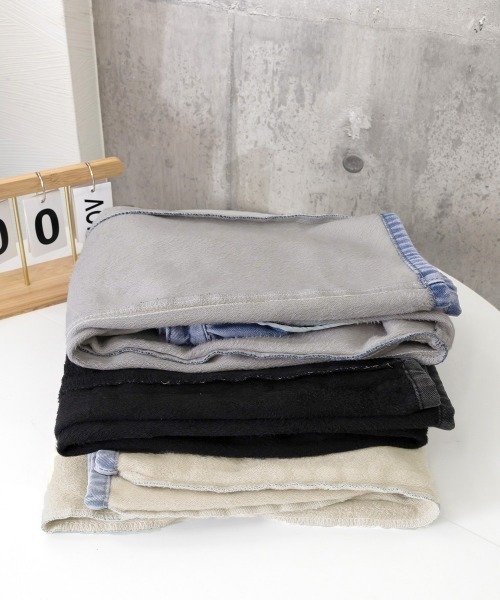Miniministore(ミニミニストア)の「裏起毛デニムパンツウエスト調節ボタン付き(デニムパンツ・レディース・サックスブルー/インディゴブルー/チャコールグレー・L/XL/M)」の14枚目の写真