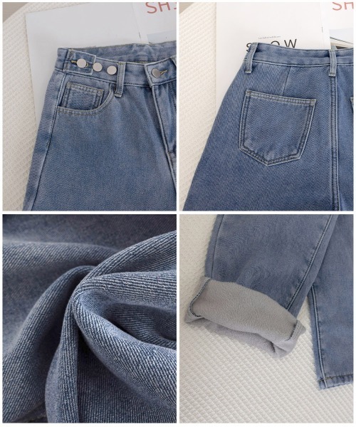 Miniministore(ミニミニストア)の「裏起毛デニムパンツウエスト調節ボタン付き(デニムパンツ・レディース・サックスブルー/インディゴブルー/チャコールグレー・L/XL/M)」の15枚目の写真