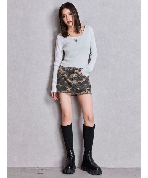 GYDA(ジェイダ)の「GGプレートlong sleeveニットトップス(ニット/セーター・レディース・ブラック/オフホワイト/シルバー/その他1・FREE)」の7枚目の写真