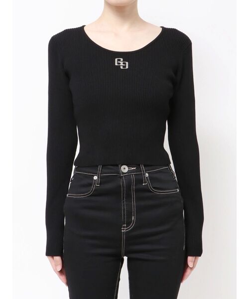 GYDA（ジェイダ）の「GGプレートlong sleeveニットトップス（ニット/セーター・レディース・ブラック/オフホワイト/その他1/シルバー・FREE）」の15枚目の写真