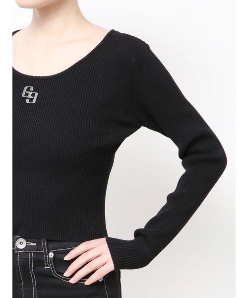GYDA（ジェイダ）の「GGプレートlong sleeveニットトップス（ニット/セーター・レディース・ブラック/オフホワイト/その他1/シルバー・FREE）」の9枚目の写真