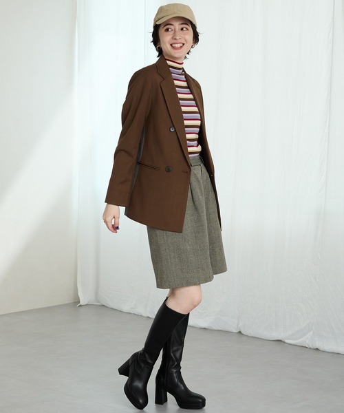 MISCH MASCH(ミッシュマッシュ)の「【 美脚 】厚底 プラットフォーム ストレッチ ロングブーツ /51503(ブーツ・レディース・ブラック/ブラウン・S/M/L/LL)」の12枚目の写真