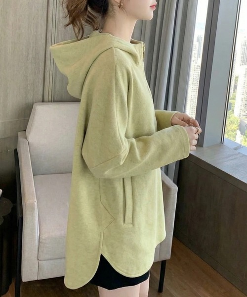 cammie(キャミー)の「ハーフジップトップス(スウェット・レディース・グレー/オリーブ/アイボリー・M/L)」の9枚目の写真
