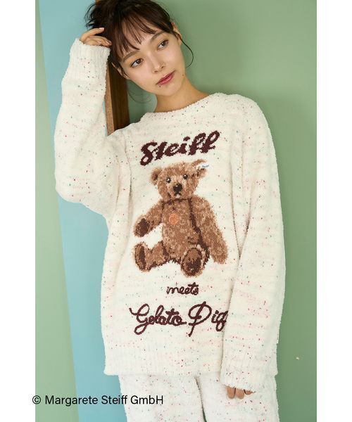GELATO PIQUE クマのルームウェア 新品 ジェラートピケ レディース HOLIDAY ベアワンポイントロングTシャツ