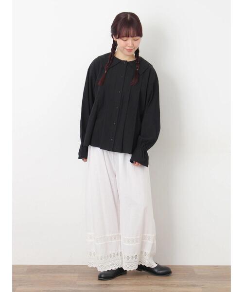 Samansa Mos2（サマンサ モスモス）の「[吸湿発熱]裾レースペチパンツ（その他パンツ・レディース・キナリ/ブラック/オフホワイト・F）」の6枚目の写真