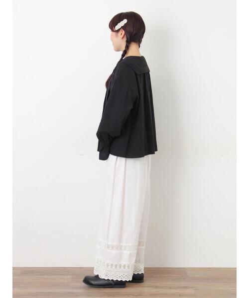 Samansa Mos2（サマンサ モスモス）の「[吸湿発熱]裾レースペチパンツ（その他パンツ・レディース・キナリ/ブラック/オフホワイト・F）」の8枚目の写真