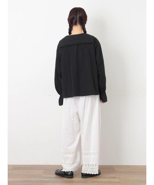 Samansa Mos2（サマンサ モスモス）の「[吸湿発熱]裾レースペチパンツ（その他パンツ・レディース・キナリ/ブラック/オフホワイト・F）」の9枚目の写真