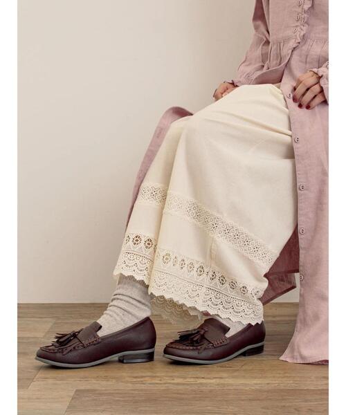 Samansa Mos2（サマンサ モスモス）の「[吸湿発熱]裾レースペチパンツ（その他パンツ・レディース・キナリ/ブラック/オフホワイト・F）」の11枚目の写真