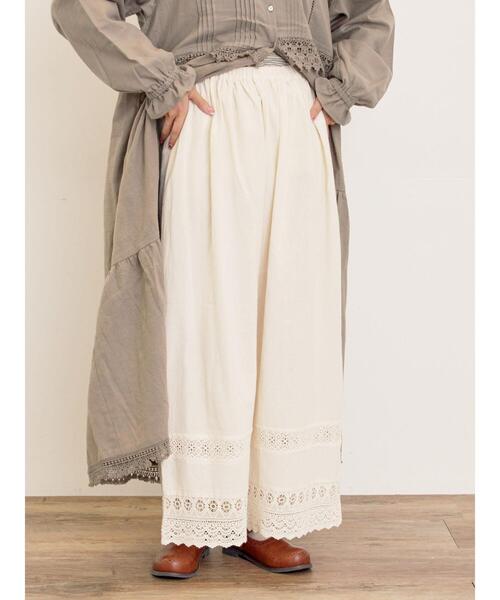 Samansa Mos2（サマンサ モスモス）の「[吸湿発熱]裾レースペチパンツ（その他パンツ・レディース・キナリ/ブラック/オフホワイト・F）」の15枚目の写真