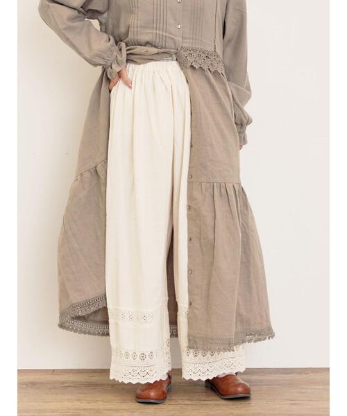 Samansa Mos2（サマンサ モスモス）の「[吸湿発熱]裾レースペチパンツ（その他パンツ・レディース・キナリ/ブラック/オフホワイト・F）」の16枚目の写真