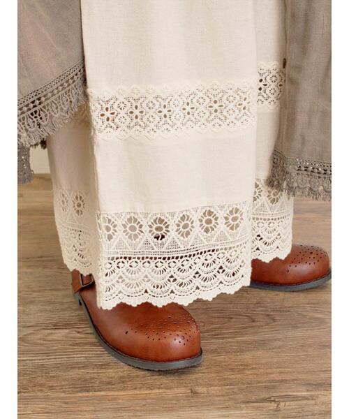 Samansa Mos2（サマンサ モスモス）の「[吸湿発熱]裾レースペチパンツ（その他パンツ・レディース・キナリ/ブラック/オフホワイト・F）」の17枚目の写真